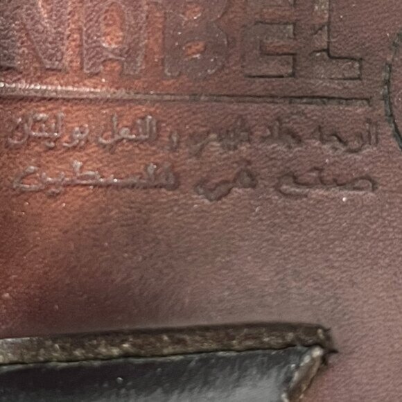 Genuine Leather Slide Sandals Mens Size 10.5/11 Brown Slip-On Made in Palestine - Picture 8 of 10